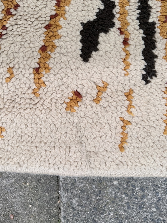 Tappeto Vintage Anni '70 Grafico Raggi di Sole – Ocra, Nero & Crema – Oggetti decorativi, Wool (photo 6 of 12)