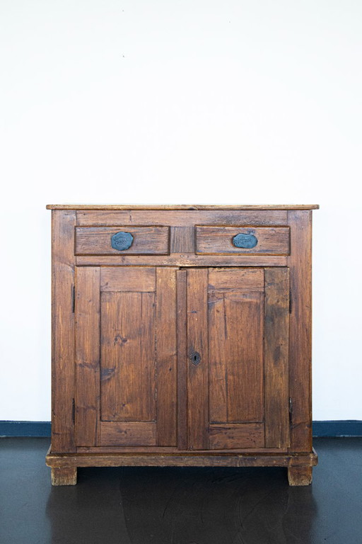 19e - eeuwse boerenkast – massief grenen