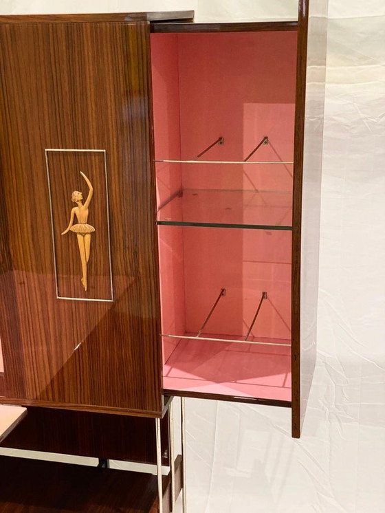 Image 1 of Mobiletto da parete / bar italiano con tavolo pieghevole