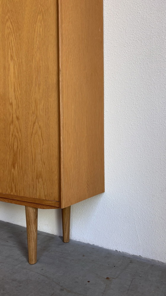 Image 1 of Vintage Danish wall cabinet- highboard oak