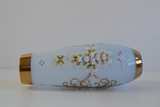 Image 1 of Antico vaso in porcellana dipinto a mano con doratura, inizio XX secolo