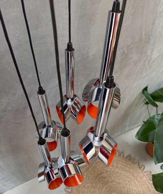 Design vintage - Lampe à suspension RAAK Amsterdam Tulip Cascade – Chrome (photo 4 of 15)