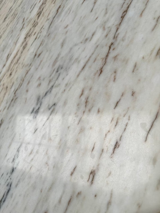 Image 1 of Unieke grote vintage marmeren eettafel 70