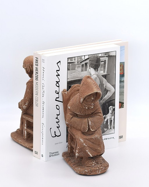 Vintage Bookends in the Shape of Monks - Characterful Set for Your Home Library