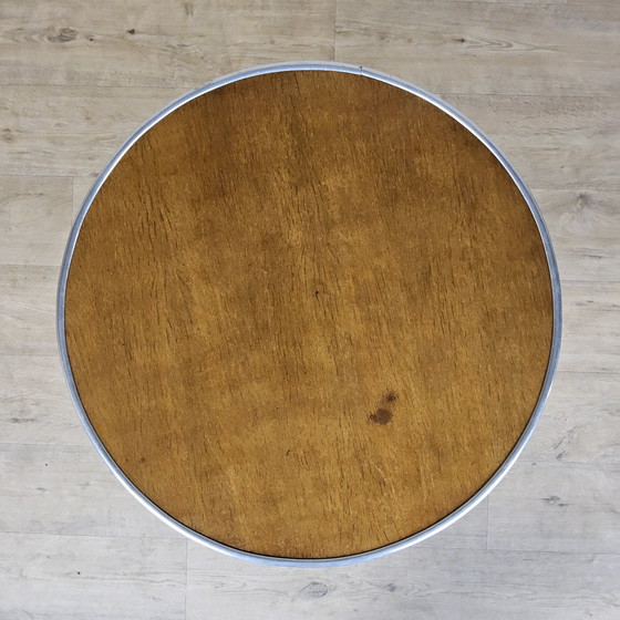 Image 1 of Table basse vintage - Ma maison Bas van Pelt (chrome et bois) table basse milieu du siècle (vers 1930)