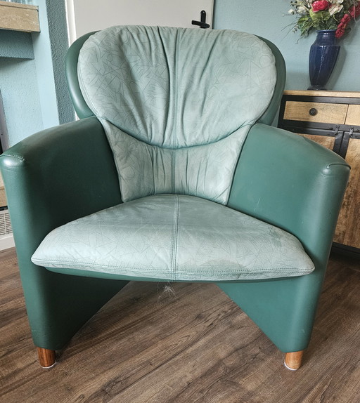 Fauteuil Leolux Excalibur cuir vert
