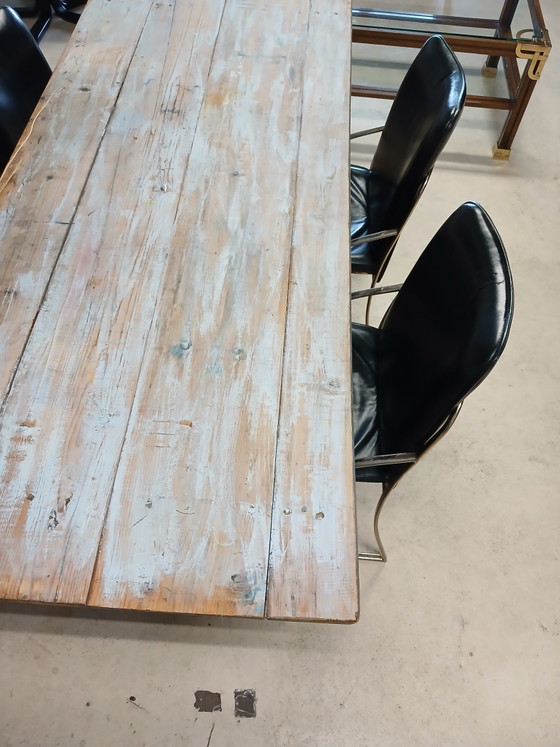 Vintage design dining chairs – Leather, Metal (photo 8 of 14)