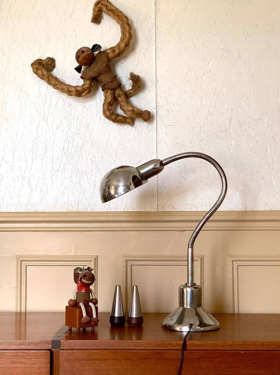 Lampade da officina vintage Jumo – Lampade da lettura, Cast Iron, Chrome, Bauhaus (photo 7 of 12)