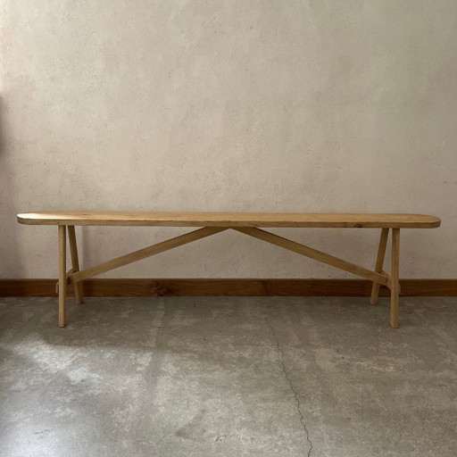 Rough wooden bench