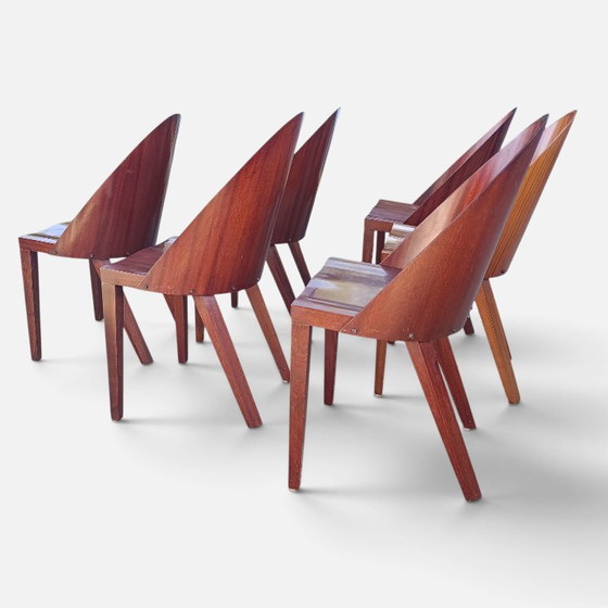 6x Philippe Starck Royal 44 Chair Chair Aleph Driade 1985 – Dining chairs, Wood (photo 5 of 19)