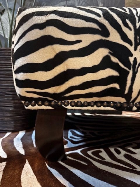 Image 1 of Zebra Dusche Ottomane Fußhocker Pouf Pouf Couchtisch