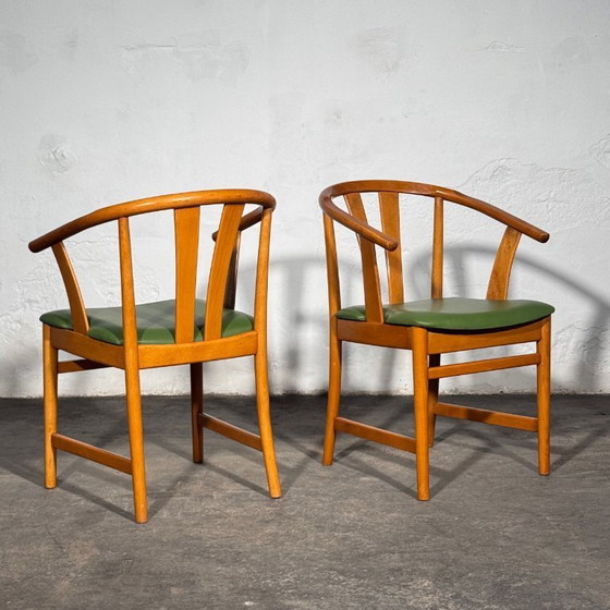 Image 1 of Set of 4 Carl-Ewert Ekström Chairs, Reupholstered in Leather, 1970s