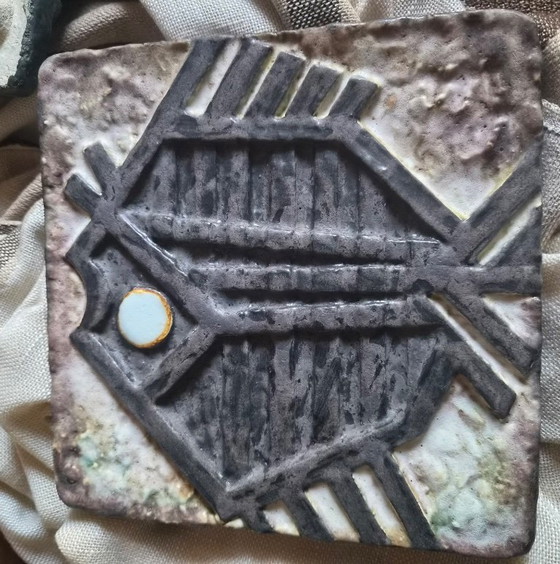 Keramik Wandplatten, Schäffenacker Ulm, Wanddekoration, Grau, Vintage (Foto 5 von 5)