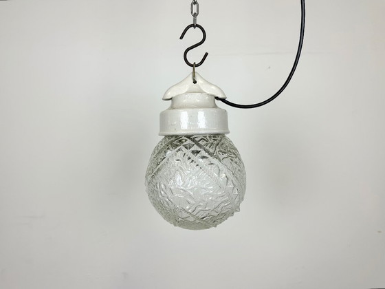 Image 1 of Vintage witte porseleinen hanglamp, jaren 70