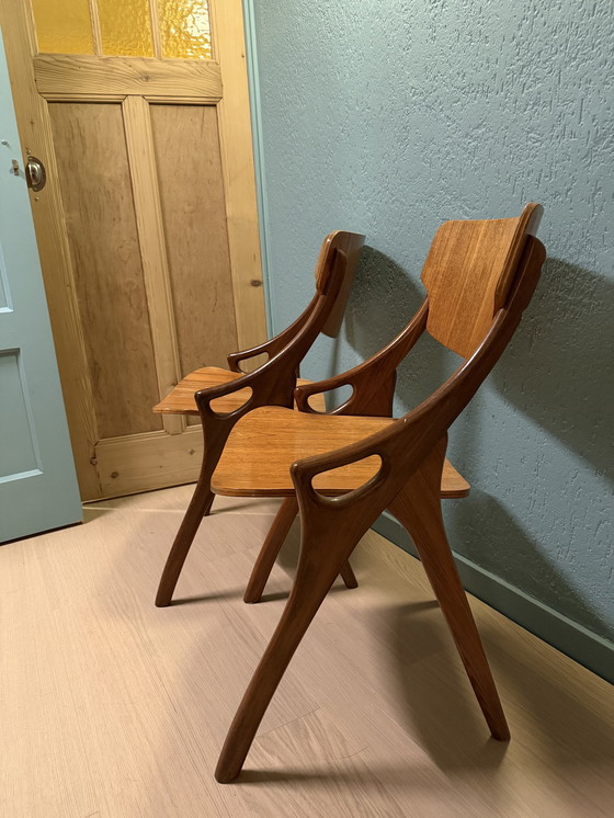 Image 1 of Set mit 2 Arne Hovmand Esszimmerstühlen 