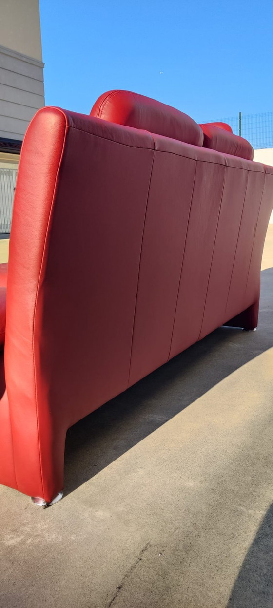 Nolte Polstermöbel – Pegasus – 2-Sitzer-Sofa 162 cm – echtes rotes Leder – hergestellt in Deutschland (photo 4 of 8)