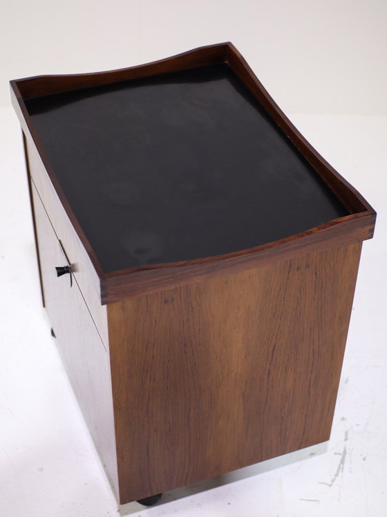 Image 1 of Bar cart trolley with tray, rosewood, Danish, 1960s