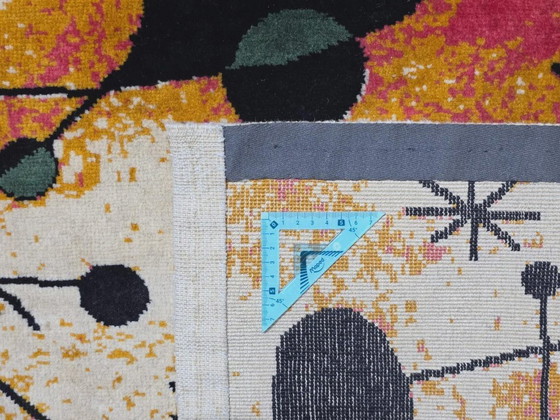 Alfombra de lana anudada a mano – Diseño de Joan Miró, base de algodón (260 x 190 cm) – Wool (photo 5 of 9)