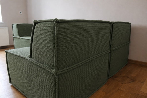 Divano modulare, stile vintage, design di metà secolo.