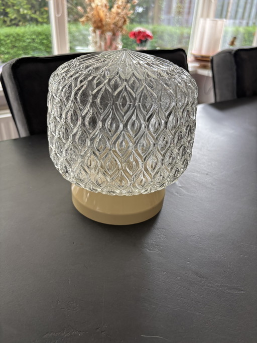 Plafonnier vintage en verre / lampe de plafond en verre
