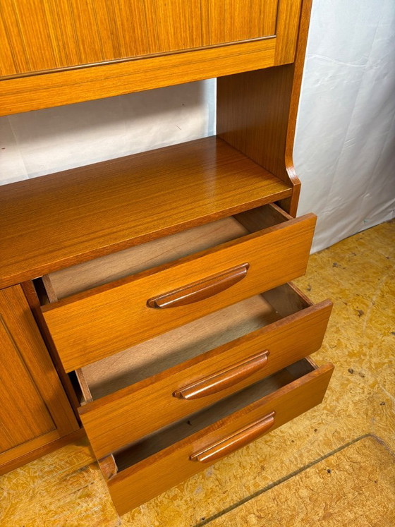 Image 1 of Mid-Century Retro Vintage Room Divider / Shelving. Unit by Stonehill -  Stateroom Range 1970s.   Cocktail Flap • Drawers • State