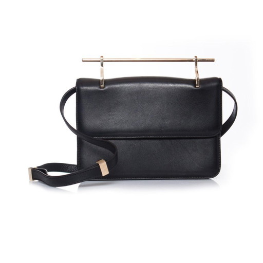 M2malletier, La Fleur du Mal Lederclutch in Schwarz.
