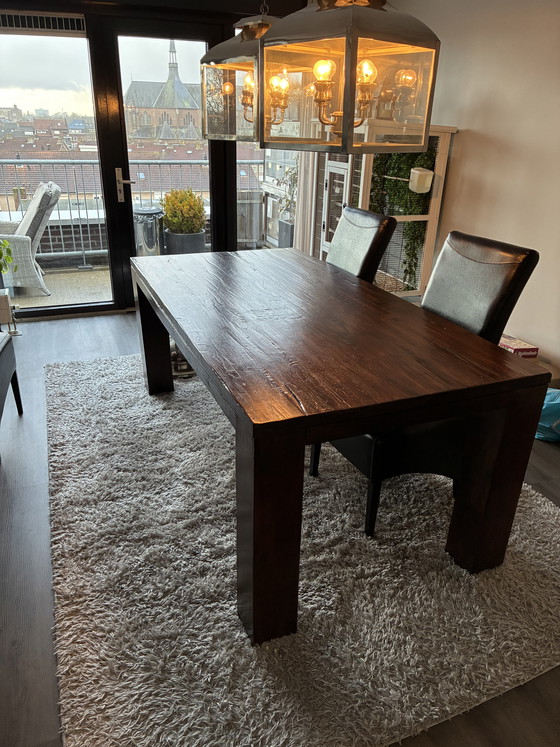 Image 1 of Solid hardwood dining table - Robust and sturdy