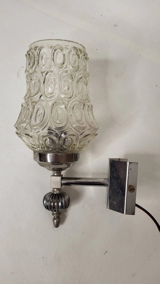 Applique in vetro e metallo cromato – Chrome, Glass (photo 4 of 6)