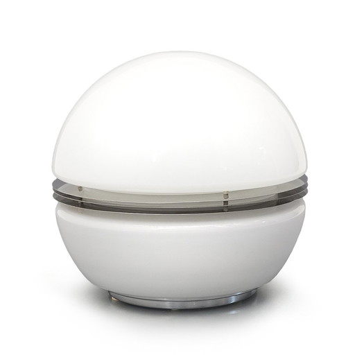Witte glazen tafellamp van Enrico Tronconi voor Tronconi, 1970