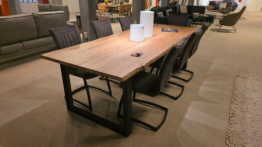 Tree trunk table 260x100 Oak wood