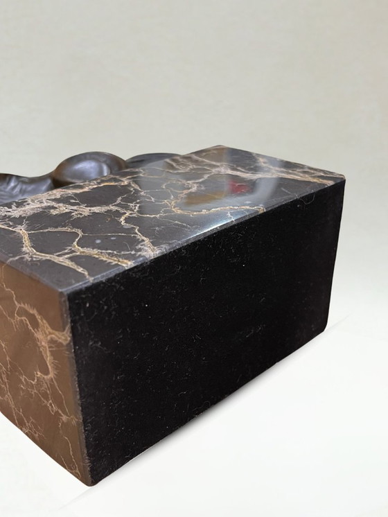 Image 1 of Bronze sculpture – Galloping horse – Signed Milo – Marble base