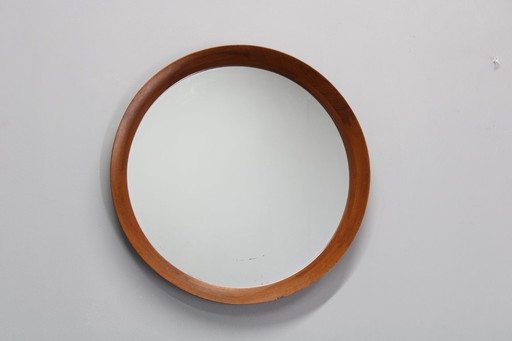 Miroir rond en teck Pedersen & Hansen des années 1960, Danemark