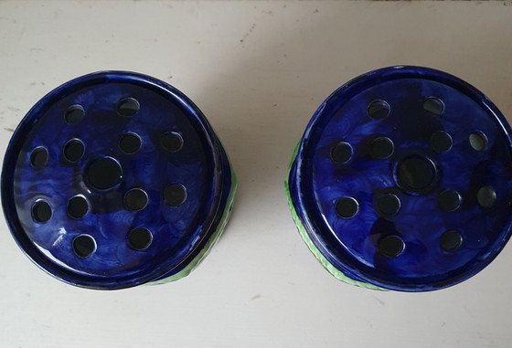 Image 1 of Two "Pique fleur" vases by Maling Pottery England ca 1930-1935