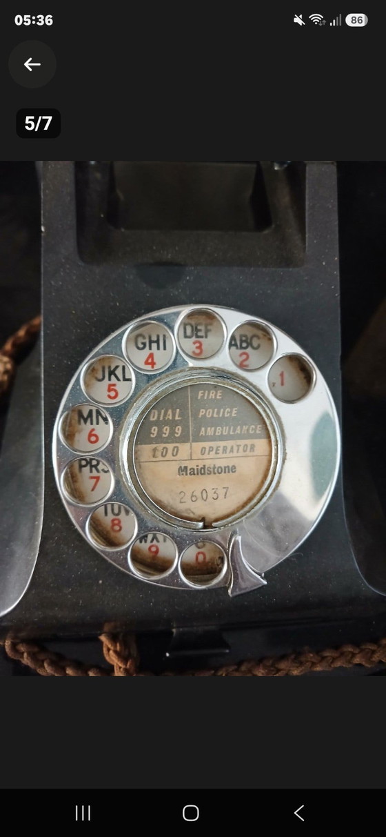 Original British GPO 332 Bakelite Telephone 1952 Phoenix PX – Decorative Objects, Metal, Plastic (photo 5 of 7)