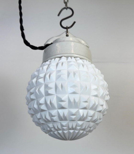 Image 1 of Vintage witte porseleinen hanglamp, jaren 70