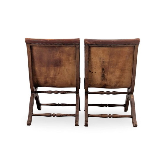 Set of 2 Pierre Lottier Chairs 1950s Almazan Oak Leather Vintage – Side chairs, Wood (photo 5 of 10)