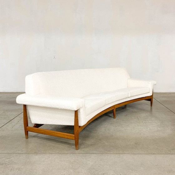 Image 1 of Sofá TV en Bouclette blanco teca de Johannes Andersen para Trensum, 1958