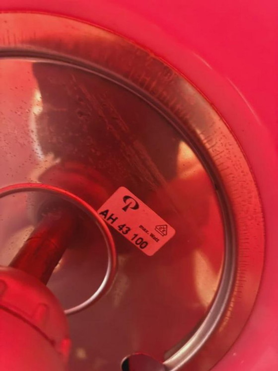 Lampada a Sospensione Vintage Rossa Retro, Peill & Putzler Anni '70, Lampade a sospensione, Plastica, Cromo (foto 5 di 5)
