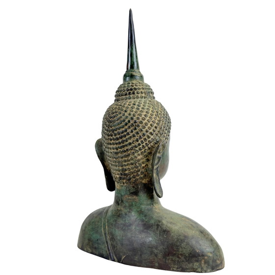 Busto de Bronce de Buda estilo Sukhothai – Tailandia, Siglo XX – Esculturas, Bronze (photo 4 of 11)