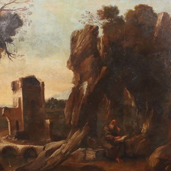 Image 1 of Landscape Painting with Holy Hermit