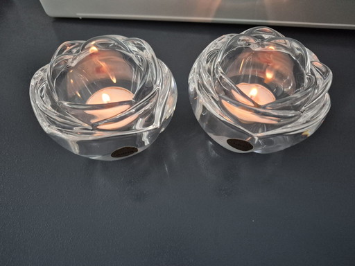 2 bougeoirs en cristal Adria