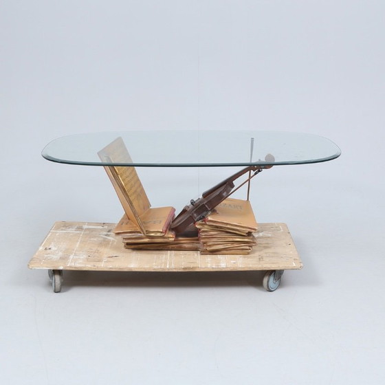 Image 1 of Decorative Coffee Table with Glass Top, Second Half of the 20th Century  