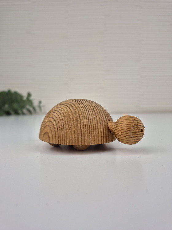 Tortue vintage Aarikka Finlande sur roues., Objets déco, Bois, Marron (photo 5 sur 9)
