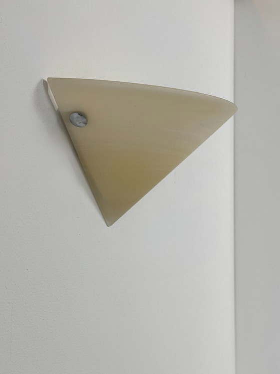 Image 1 of Applique vintage, cromo e vetro smerigliato, Francia, 1980