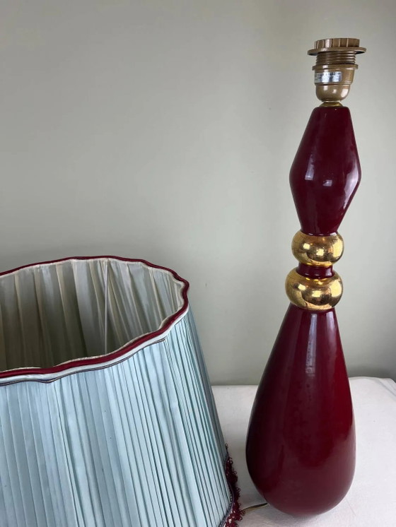 Grande lampada vintage in ceramica rossa firmata Drimmer – paralume pl – Lampade da tavolo, Porcelain, Metal (photo 16 of 21)