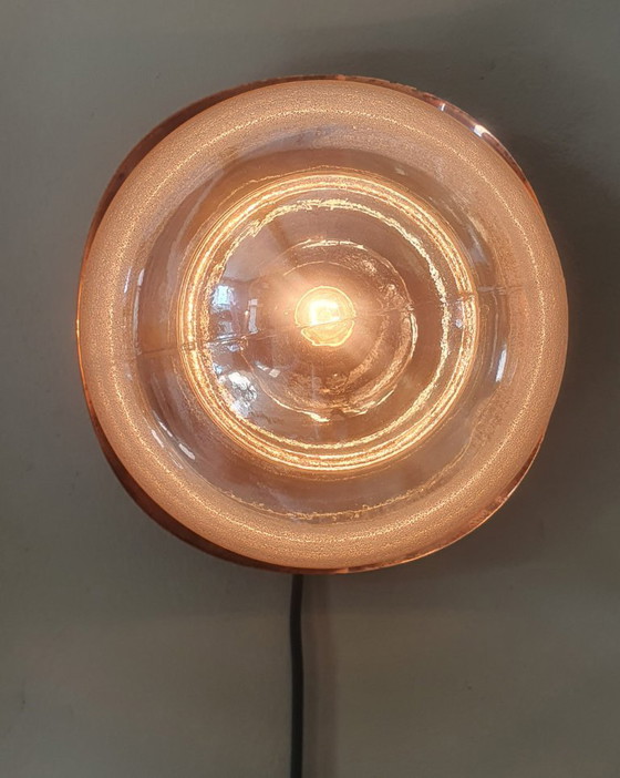 Image 1 of Lampada da parete vintage in rame e vetro - Jugoslavia - Metà secolo