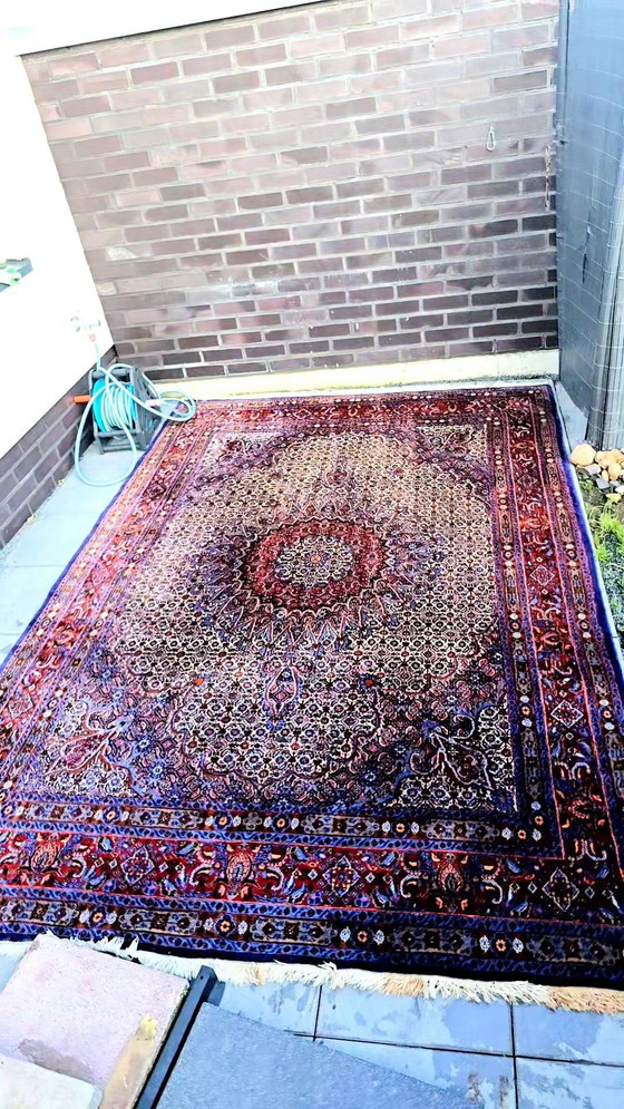 Image 1 of Antiek origineel Isfahan Perzisch oosters tapijt handgeknoopt 300x205cm TOP conditie zijde op nieuwe wol uniek