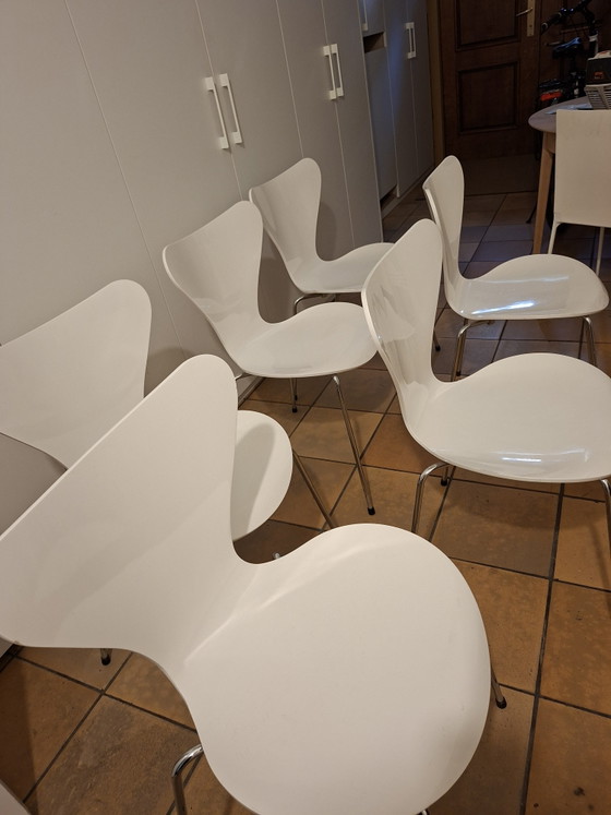 6x Vlinderstoelen Fritz Hansen (Acquistato presso Master Meubel) Laccato Bianco – Sedie da pranzo, Wood (photo 5 of 5)