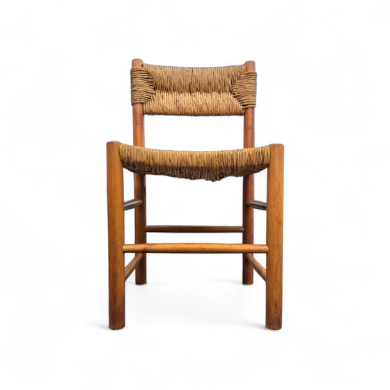 2 x pine wood woven reed dining chairs / France 1950s (photo 32 of 40)
