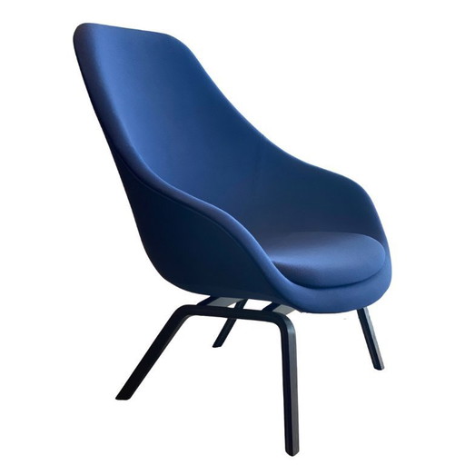 Hay AAL 93 Lounge Chair high back, Steel-cut 775 blue